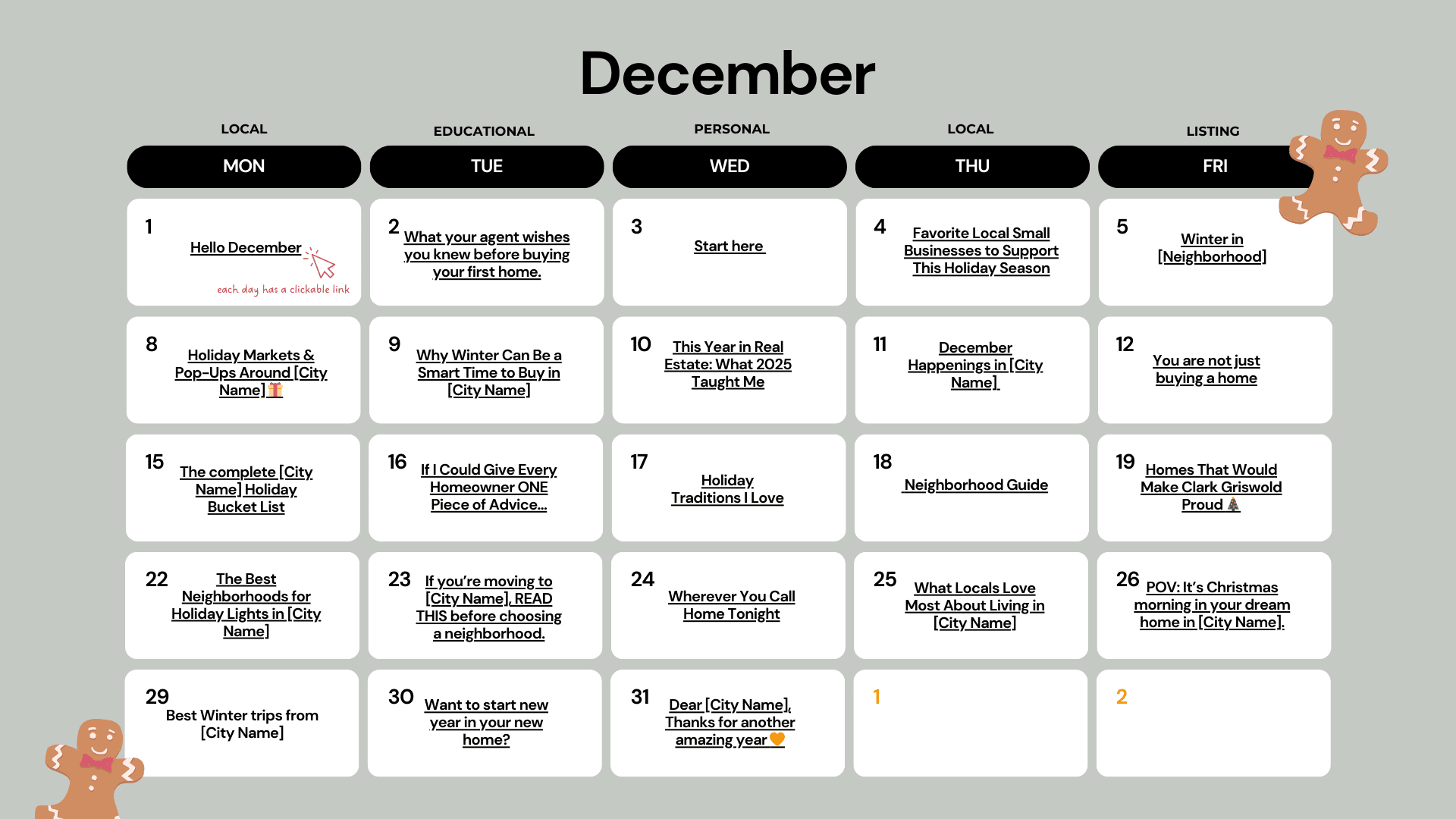 Content Calendar Preview